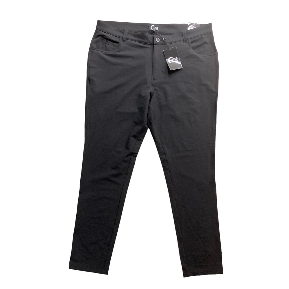 Zyia Men's XXL Black Office Chino athletic Pants Athleisure Commuter Stretch NWT